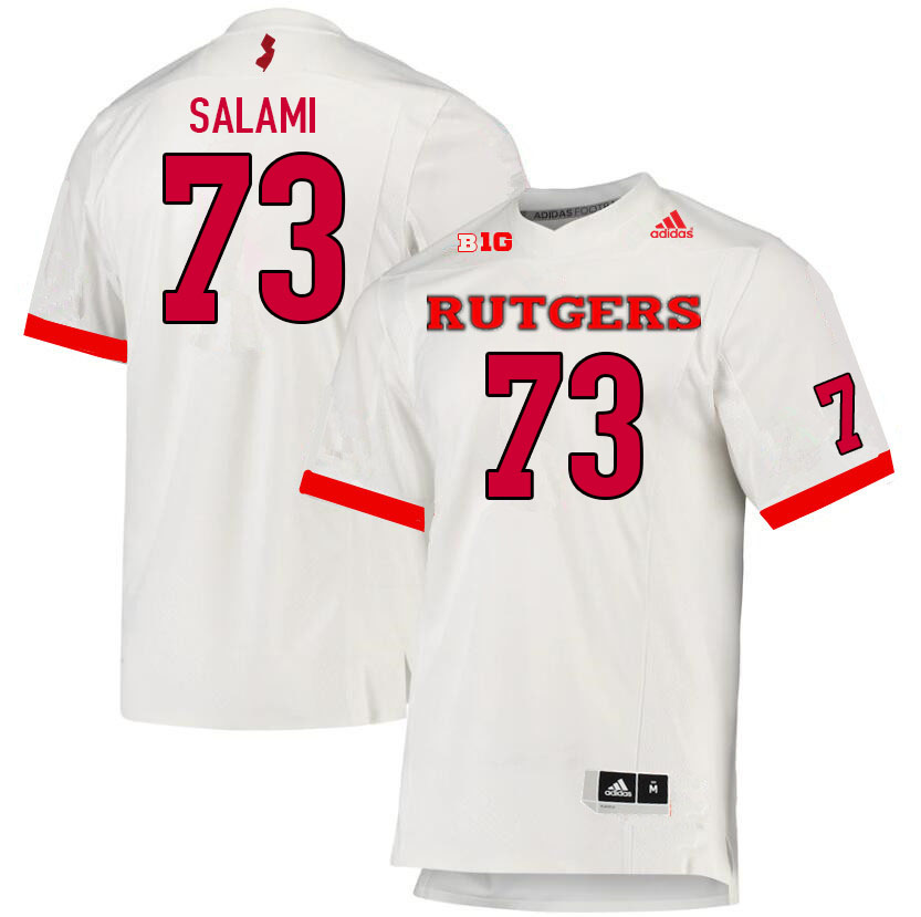 Men #73 Terrence Salami Rutgers Scarlet Knights College Football Jerseys Sale-White - Click Image to Close